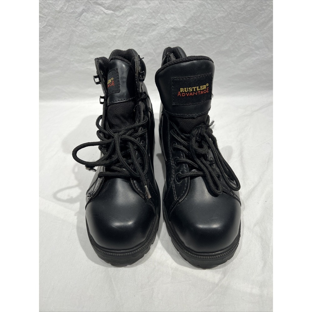 Rustler Advantage Nelson Work Boots Mens 8.5 Black Steel Toe Oil Slip‎ Resistant